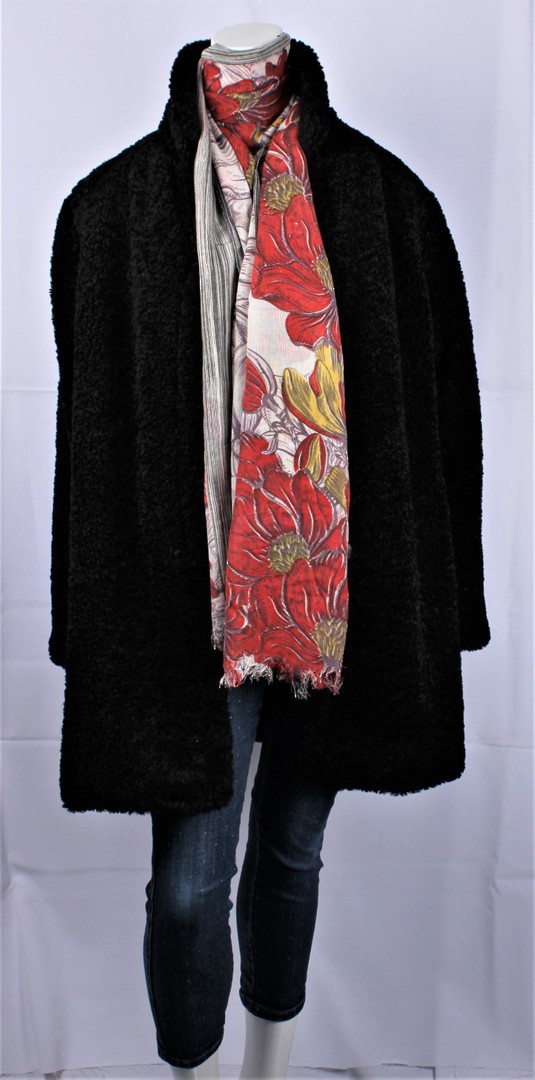 ALICE & LILY  WOOL MIX super soft winter knit scarf  red STYLE: SC/FLORAL image 0